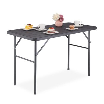 Раскладной стол для кемпинга 118 х 60 х 74 см серый Relaxdays