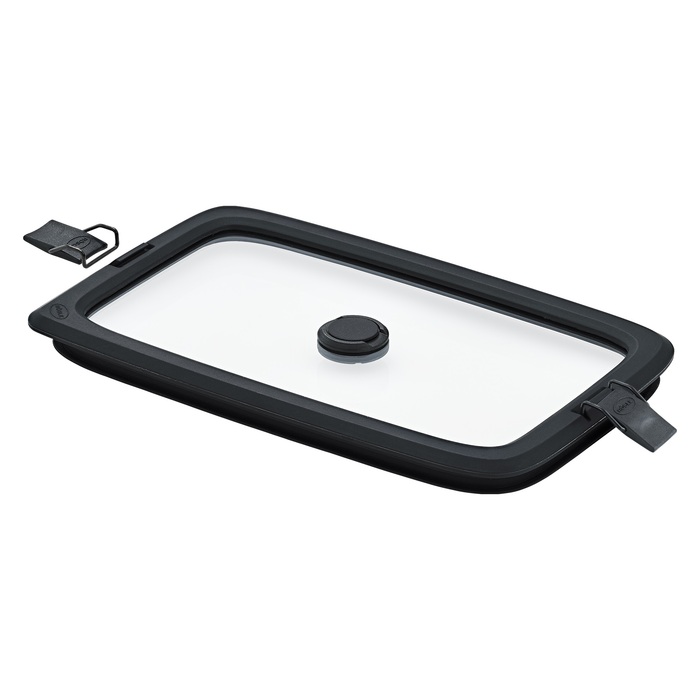 Вауумная крышка для контейнера 1 л прямоугольная с зажимами, стекло Flexx 2Go Rosle