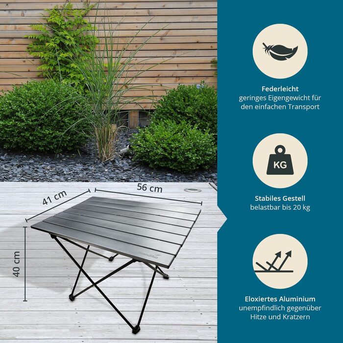 Компактный алюминиевый стол для кемпинга Skandika