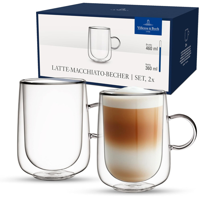 Набір із 2 скляних чашок для лате макіато 360 мл Artesano Hot & Cold Beverages Villeroy & Boch
