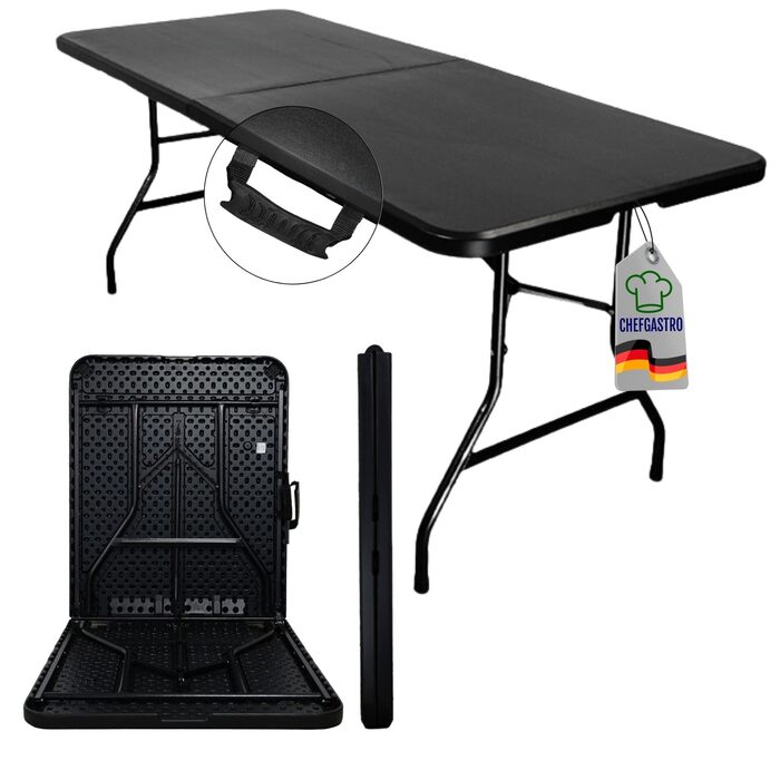 Складаний фуршетний стіл 180x74 см чорний CHEFGASTRO