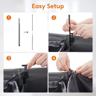 Кошик для білизни Lifewit з кришкою 2 відділення, збірник для білизни з 2 знімними мішками для білизни, складні кошики для білизни Кошики для білизни Коробка для білизни Тканинні кошики для білизни для ванної кімнати Спальня, (105 л, сірий)