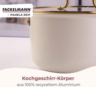 Набор кастрюль со стеклянными крышками, 9 предметов, пастельно-бежевый Pamela Reif Fackelmann