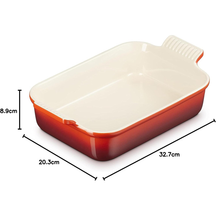 Прямокутна керамічна запіканка Le Creuset Tradition, 2,4 літра, карибська, 71102261700001 (прибережно-блакитний, 26 см)