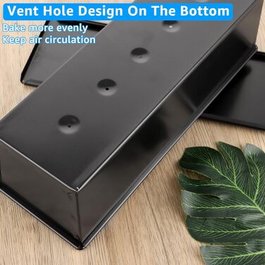 Набір з 2 прямокутних форм для випікання хліба 600 г із кришками, чорний MUXHEL