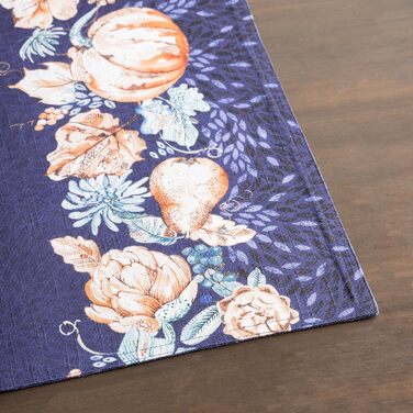 Бавовняні килимки, набір з 4 шт. , декоративні килимки, пасхальні килимки, що миються, для свят, вечерь, весни, літа (33 см x 48 см) (16 - Гарбузово-синіх), 39Hermine, 100