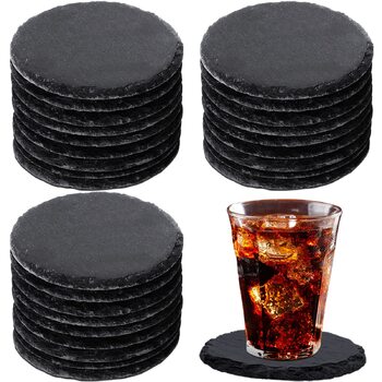 Набір із 50 круглих підставок із натурального сланцю Yinder