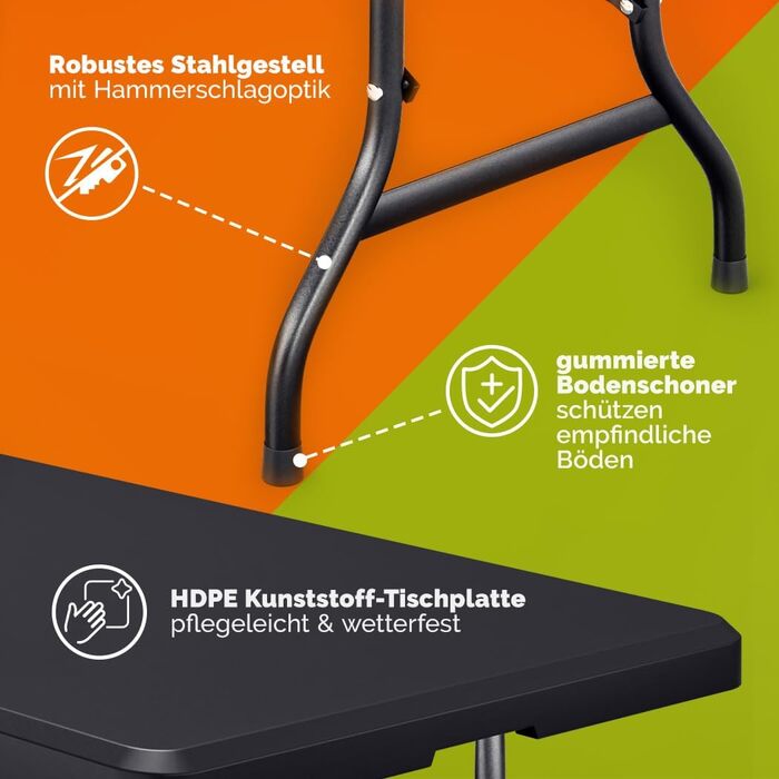 Стіл для кемпінгу 183 х 76 х 74 см Casaria