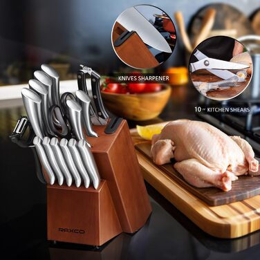 Набор ножей 18 предметов из нержавеющей стали RAXCO