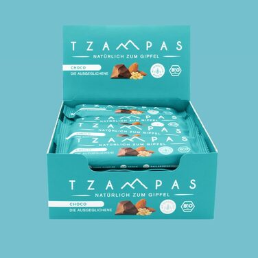 Энергетические батончики с темным шоколадом и миндалем 16 x 40 г, Choco TZAMPAS