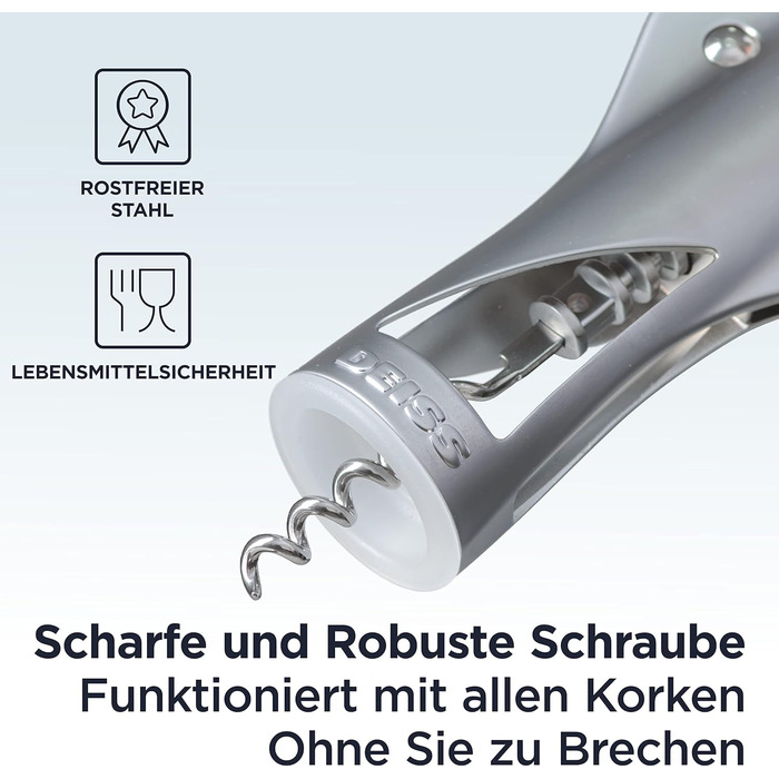 Професійний штопор-метелик срібний Deiss