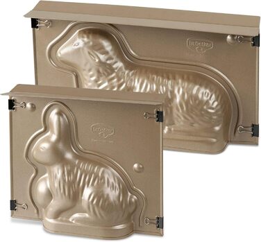 Набір з 2 форм для пасхальної випічки, ягня та кролик Golden Easter Dr. Oetker