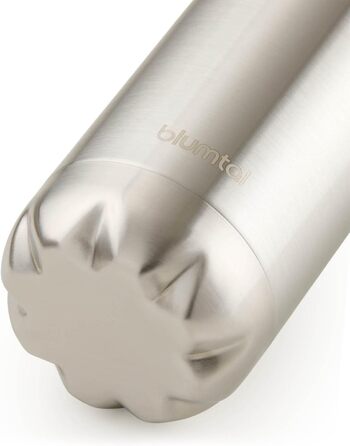 Пляшка для води Blumtal з нержавіючої сталі - Герметична ізольована пляшка - Пляшка для води без бісфенолу А для гарячих та холодних напоїв - Двостінна ізольована пляшка - Ізоляційна пляшка, стійка до іржі, дерево/срібло (01 - Нержавіюча сталь - Срібло, 1