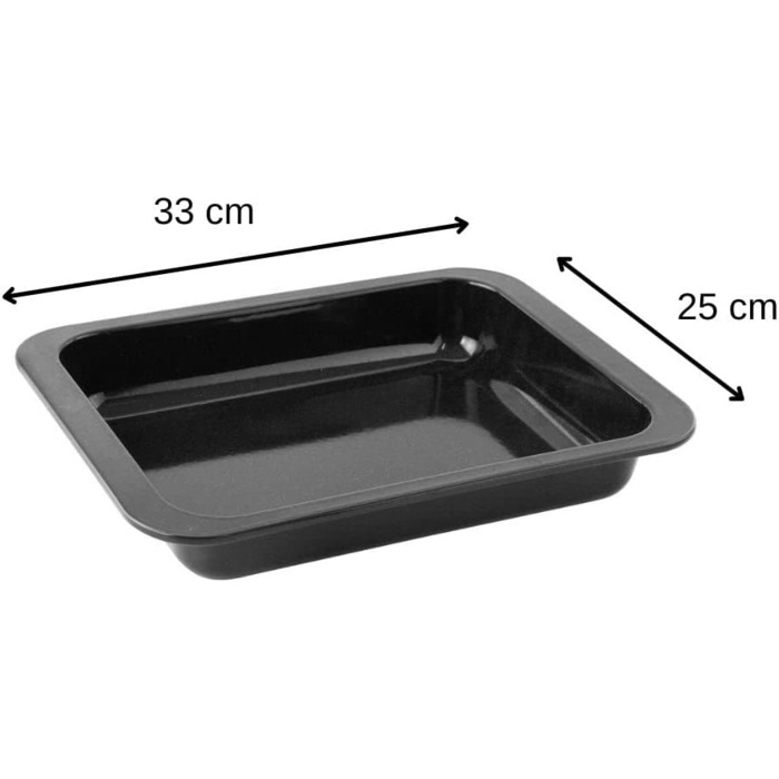 Форма для випічки в духовці (33 x 5 x 25 см) ОСОБЛИВЕ ПРИГОТУВАННЯ, прямокутна форма для випічки з емальованим герметиком, форма для випічки з дуже високим бортиком (колір чорний), кількість, 7291