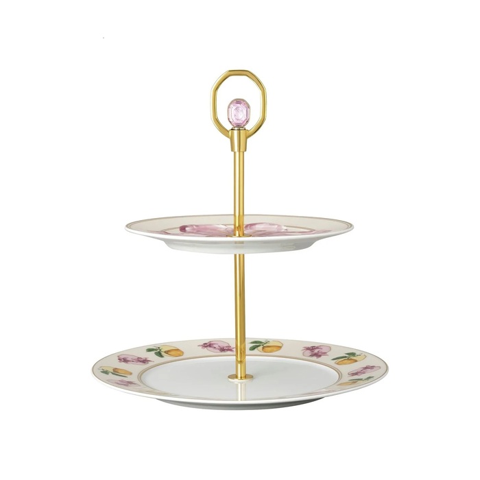 Этажерка для торта 2-ярусная Зефир IDYLLIA Swarovski x Rosenthal