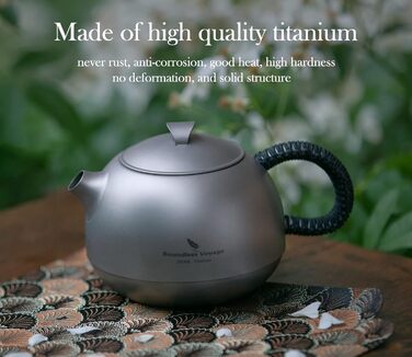 Титановий чайник з заваркою для розсипного чаю 380 мл. iBasingo