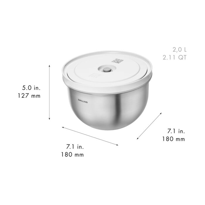 Миска з вакуумною кришкою 18 см, нержавіюча сталь Fresh & Save Zwilling