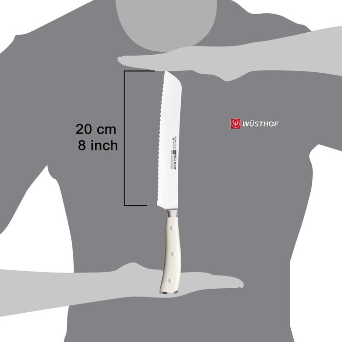 Нож для хлеба 20 см в картонной упаковке 1040431020, кремовый Classic Ikon Wuesthof