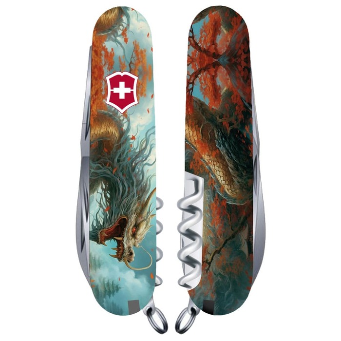 Ніж Victorinox Huntsman Zodiac 91мм/15функ /Бойовий дракон