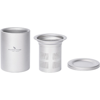 Титановая чашка с крышкой с фильтром 180 мл. iBasingo