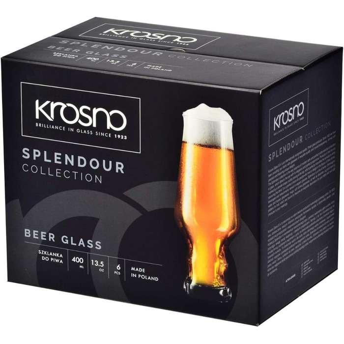 Набір келихів для пива 6 х 400 мл Krosno