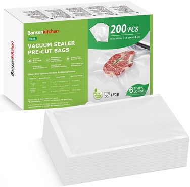 Вакуумные пакеты 200 пакетов 15 x 23 см Bonsenkitchen