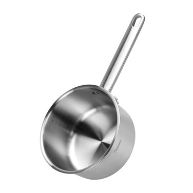 Ковш Fissman MASTER CHEF 16x9 см/1,6 л со стеклянной крышкой нержавеющая сталь (15094)