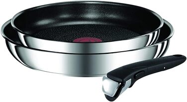 Набір посуду для індукційного приготування Tefal Ingenio Preference On з 15 предметів, зі знімною ручкою, що штабелюється, економить місце, з антипригарним покриттям, простий у використанні та чищенні, L97495 Набір посуду для каструль та сковорідок (набір
