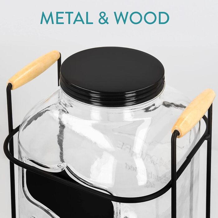 Диспенсер для напитков стеклянный 5 л Navaris