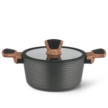 Каструля Fissman DIAMOND GREY 20x10 см / 2,6 л зі скляною кришкою (14304)