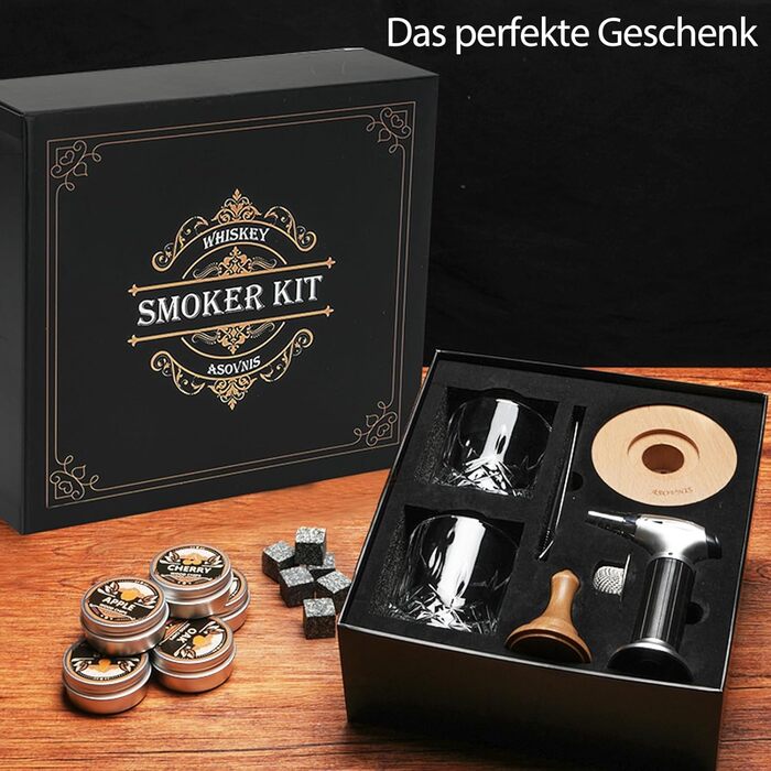 Набор для копчения виски с факелом 6 вкусов ASOVNIS