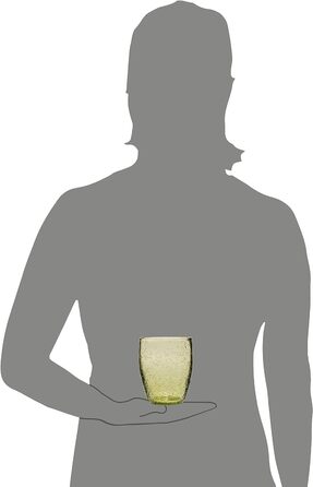 Набір склянок для пиття Singer Набір скляних склянок Porto з 6 предметів для 6 осіб, склянка для води, різнокольорова, унікальна нарізка, повсякденний, сімейна вечеря, офіс, набір склянок для соку на відкритому повітрі 310 мл (London Green 6 шт.)