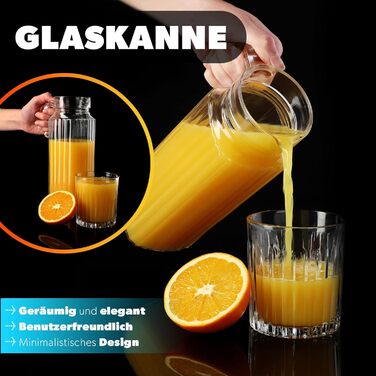 Скляний глечик з міцного скла 1,1 л KADAX