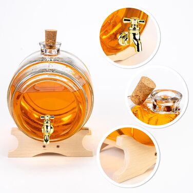 Стеклянный диспенсер бочки с краном 4 л SUPERBUTELKI.PL