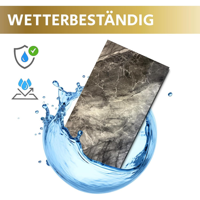 Стінові панелі AS Country Stone під мармур 60x120 см ПВХ-облицювання стіни з пластикових панелей для кухні, ванної кімнати тощо Панель кухонного фартуха (4 шт., Shadow)