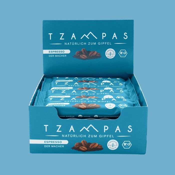 Енергетичні батончики зі смаком еспресо 16 x 40 г, Espresso TZAMPAS