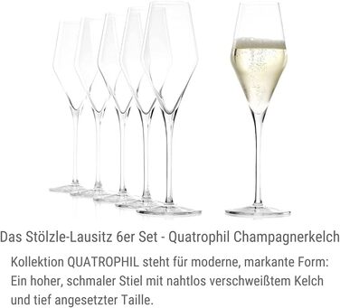 Набір із 6 келихів для шампанського 290 мл, Quatrophil Stölzle Lausitz