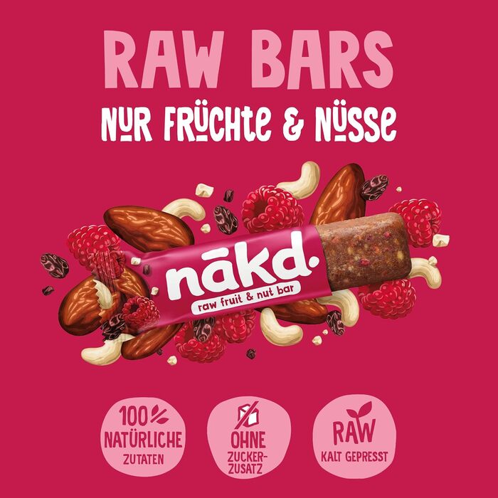 Батончики из фруктов и орехов 18 x 35 г ягоды Nakd