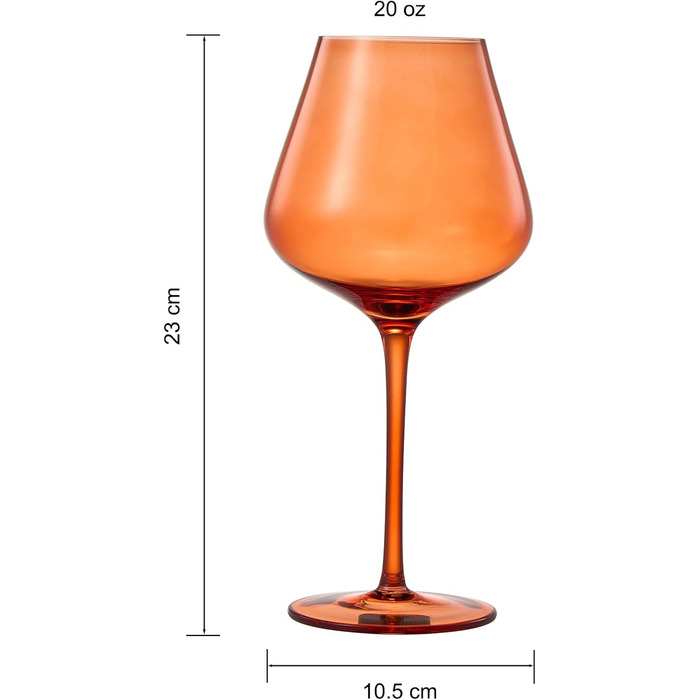 Набір із 5 кольорових кришталевих келихів для вина 590 мл Khen