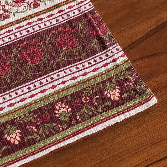 Бавовняні килимки для серветок, набір з 4 шт. , декоративні килимки для серветок, пасхальні килимки, що миються, для свят, вечерь, весни, літа (33 см x 48 см) (13 - Reveillon Au Jardin), 39Hermine 100