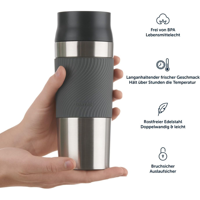 Термочашка класична 500 мл антрацит Blumtal