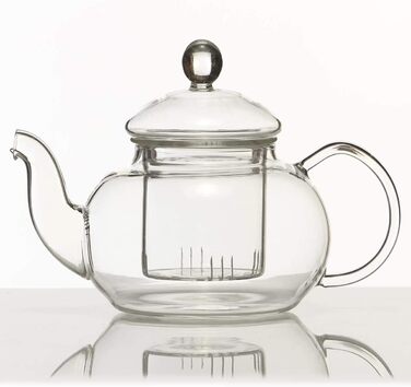 Чайник ручной выдувной с чайным фильтром и чайный ситечко со стеклянной фильтрующей вставкой от Dimono 600 мл идеально подходит для чайных цветов (1500мл)