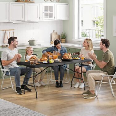 Складаний стіл для кемпінгу 180 х 74 х 74 см чорний WOLTU