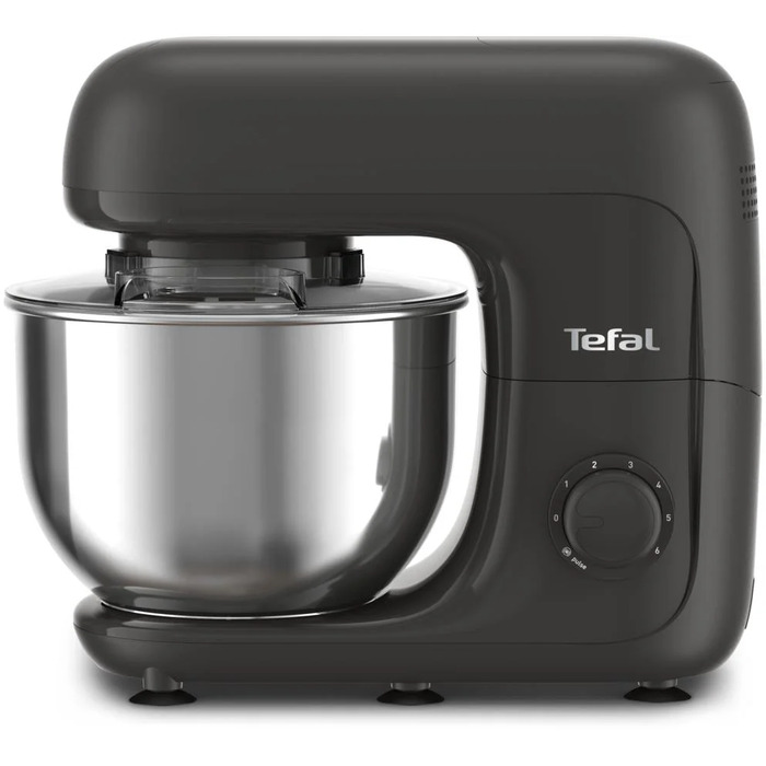 Tefal Кухонна машина Bake Essential 800Вт, чаша-метал, корпус-метал/пластик, насадок-4, чорний