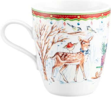 Рождественская кружка с ручкой 400 мл Олень с санками, фарфор Seltmann Weiden