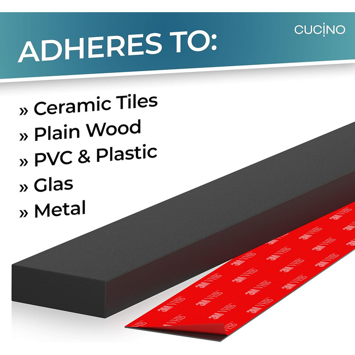 Магнітний тримач для ножів настінний 25 см, чорний CUCINO