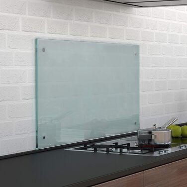 Скляний кухонний фартух BIJON, скляний фартух для варильної поверхні, скляна настінна панель, кухонна стіна - скляний фартух із зазором від стіни 0 мм, 60 x 140 см, включаючи монтажний комплект (70x110 см, матове скло)
