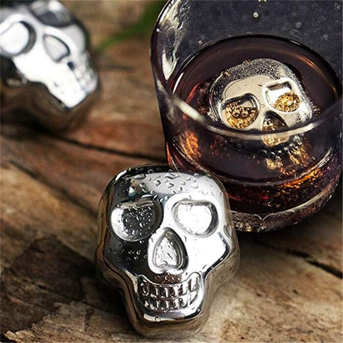 Набір металевих охолоджуючих каменів для віскі у формі черепів Ulalaza