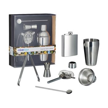 Набір бармена 6 предметів з нержавіючої сталі Relaxdays