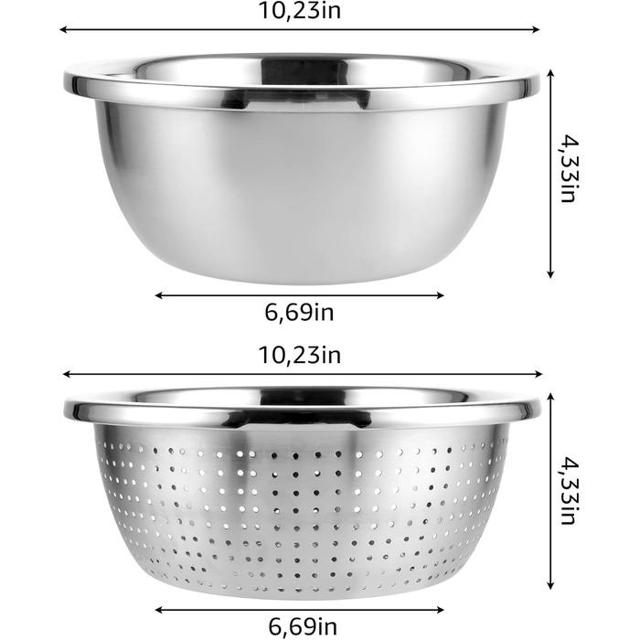 Набор сита и миски из нержавеющей стали 2 шт LDHHYH